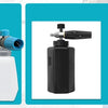 Wall-mounted pressure washer accessory storage rack with quick connect holders shown in various configurations.