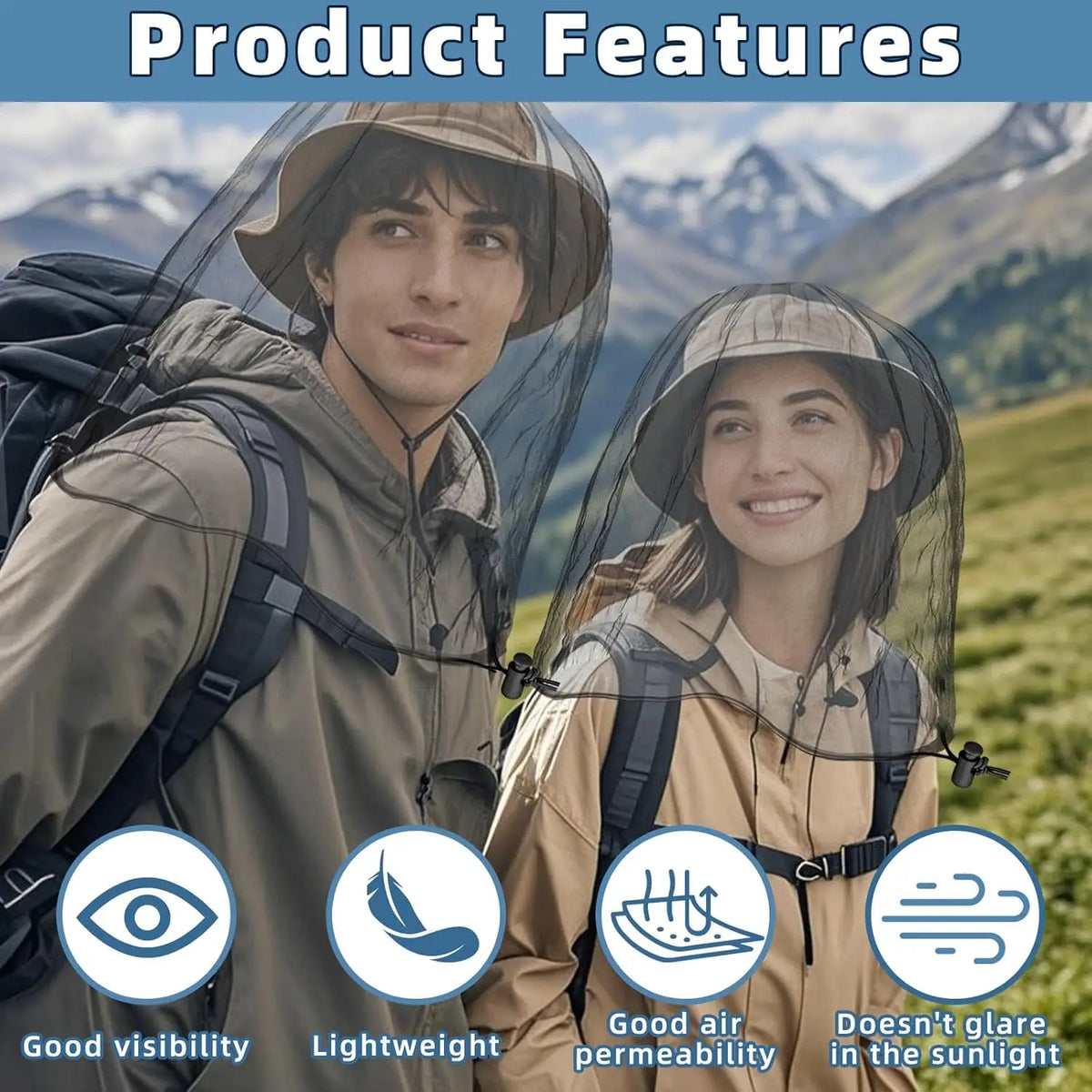 Mosquito-Proof Fishing Cap with Breathable Mesh Face Shield