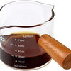 Vasitos de cristal transparente para espresso con asas de madera