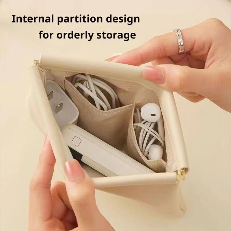Compact PU Travel Pouch with Spring Closure