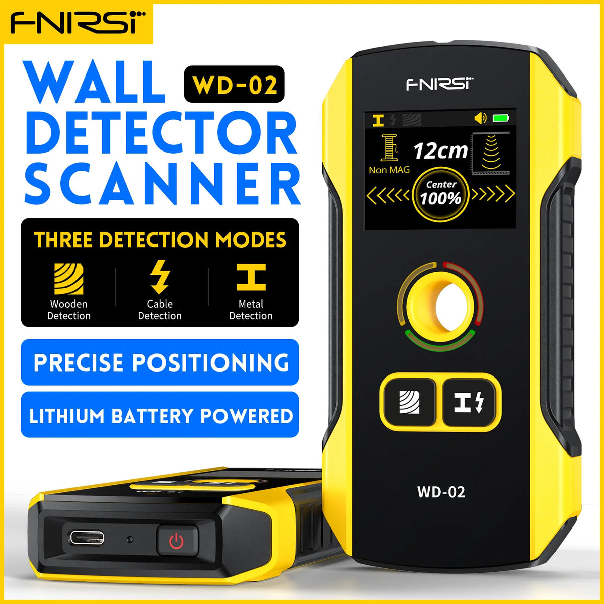 Wall Scanner Stud Finder with TFT Display and AC Wire Detection