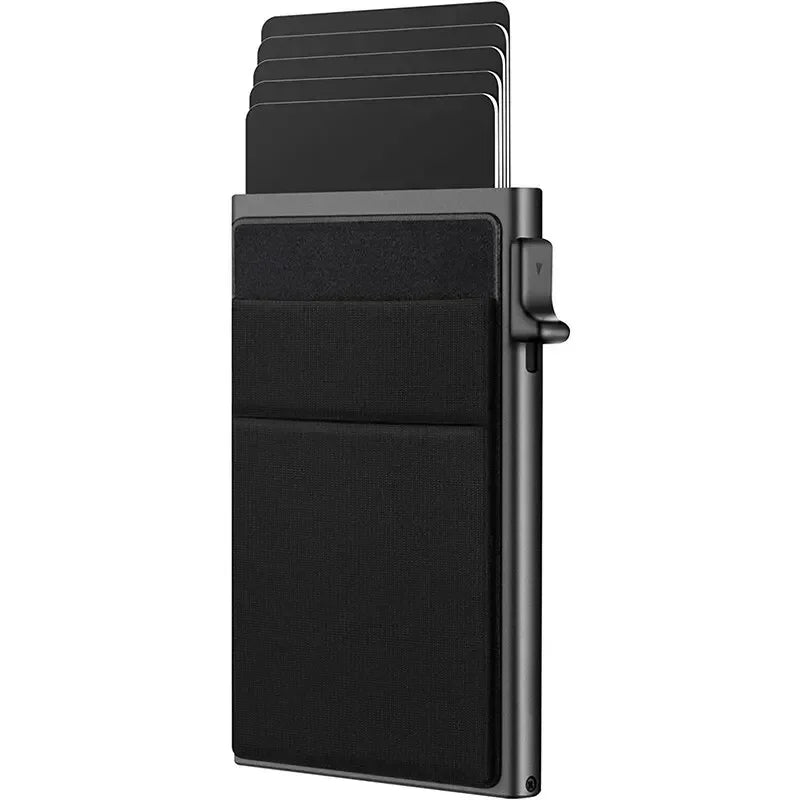 Slim RFID Blocking Metal Cardholder with Pop-Up Mechanism