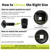 Heavy-Duty Square Drive Impact Socket Adapter Set
