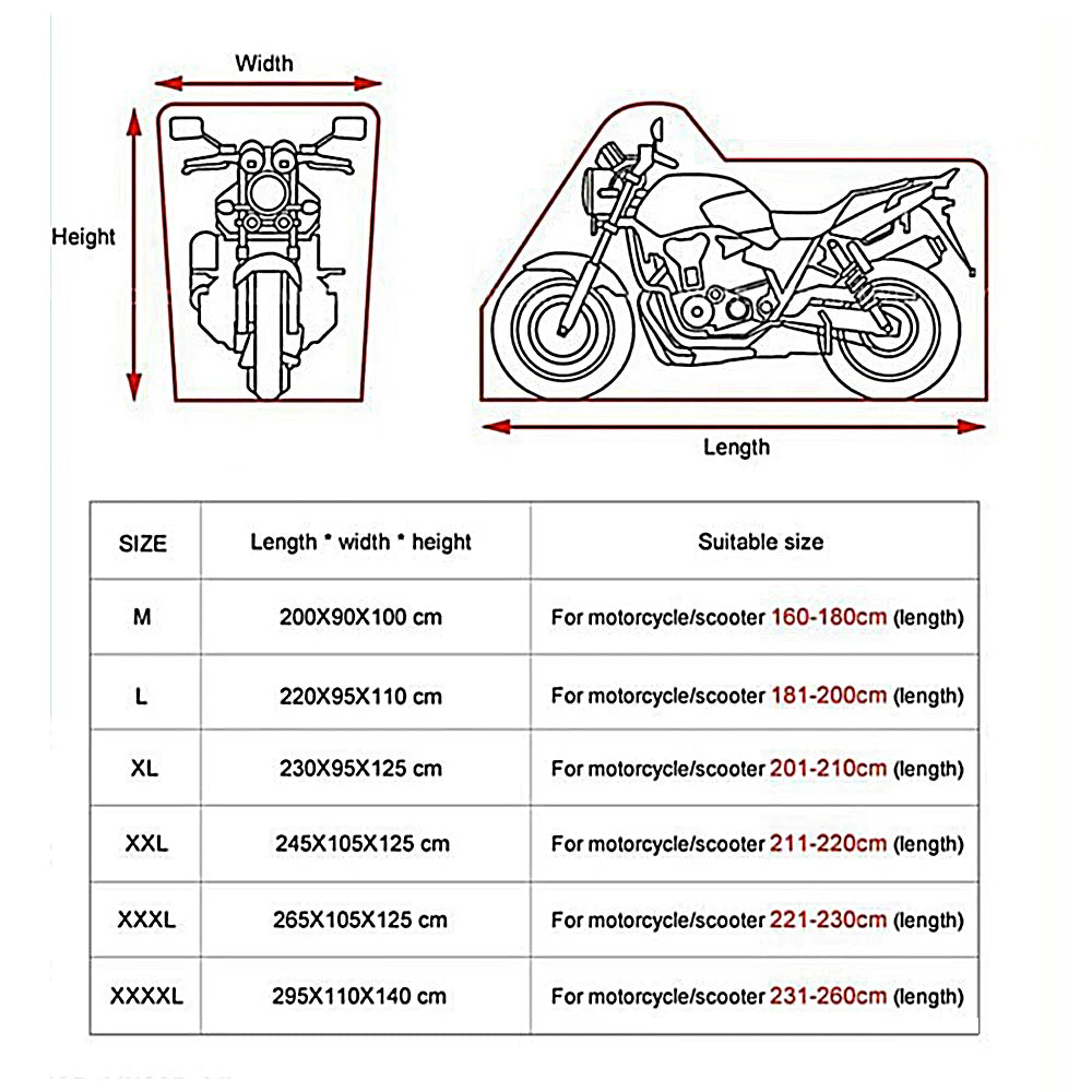 All-Weather Waterproof Motorcycle Cover with Storage Bag