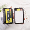 Retro Cassette Tape Card Holder with Keychain