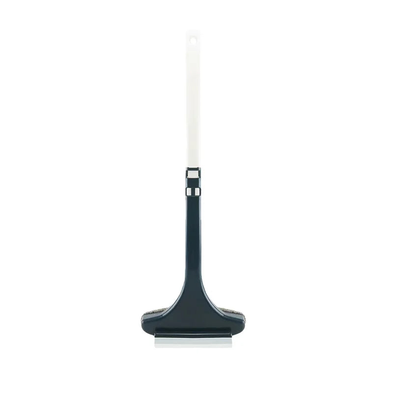A long, slender window screen and glass cleaning brush with a white handle and black base.