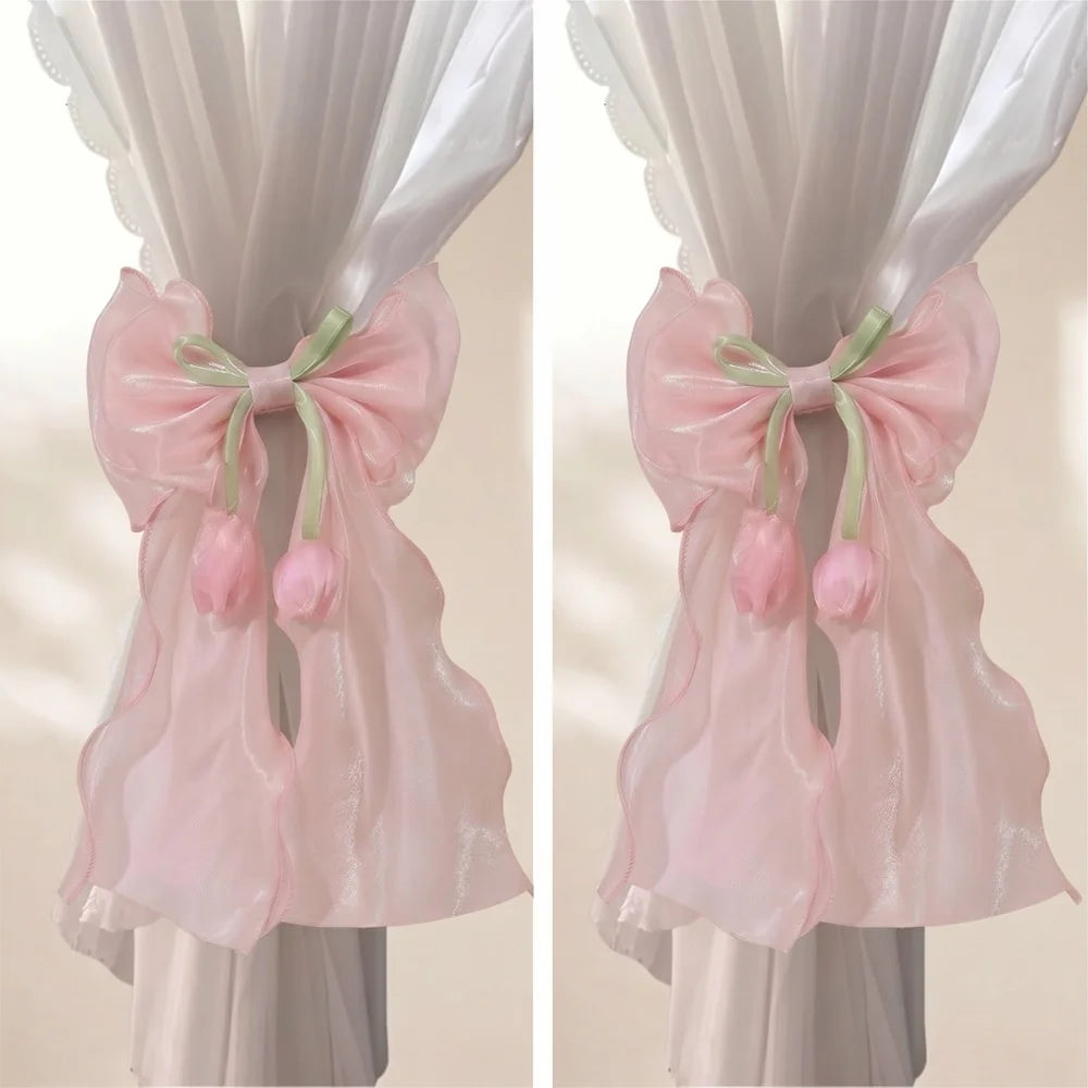 French Lace Ribbon Curtain Tiebacks (Set of 2)
