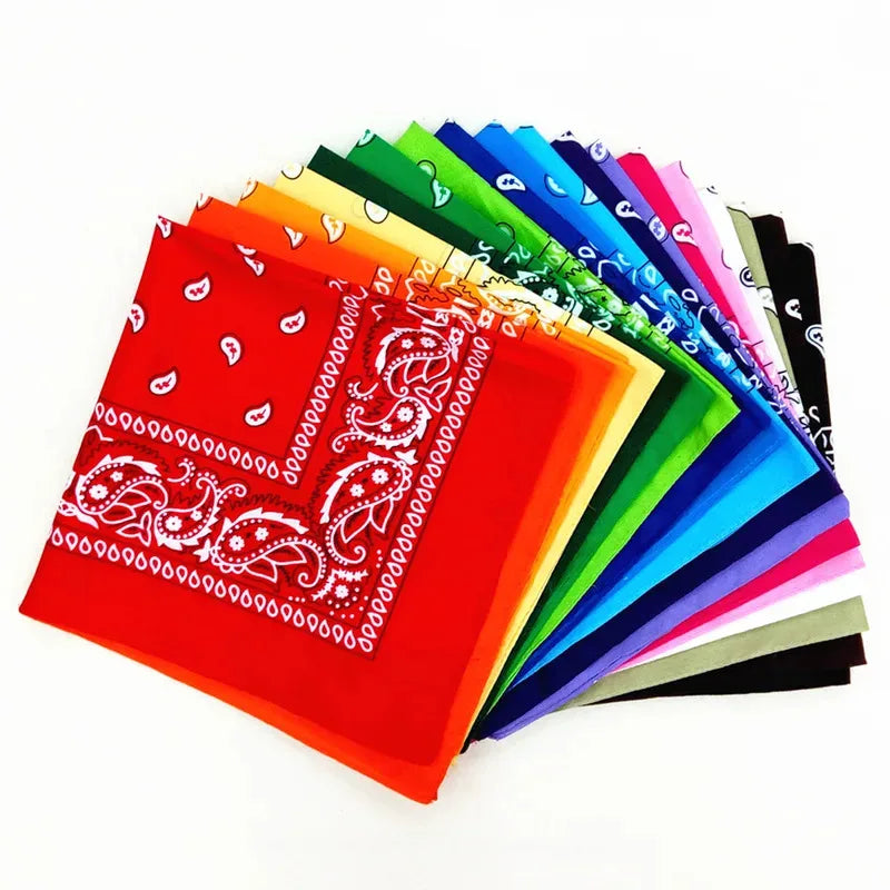 Paisley Bandana Square Scarf – 55cm Cotton Blend for Men and Women