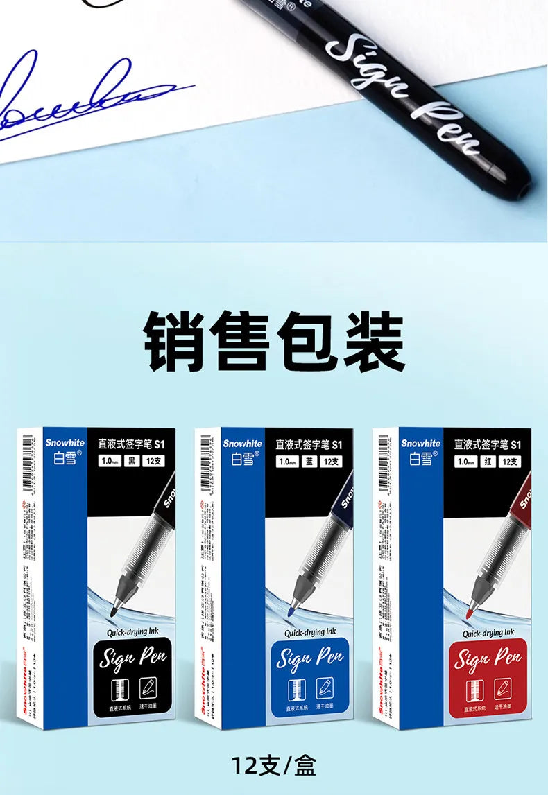 Snowhite Quick-Drying Sign Pen with 1.0mm Fiber Tip