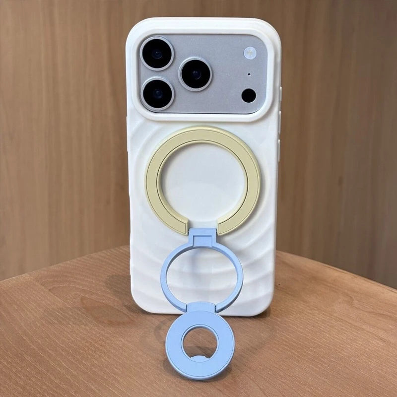 Double-Sided Magnetic Phone Ring Holder with Kickstand