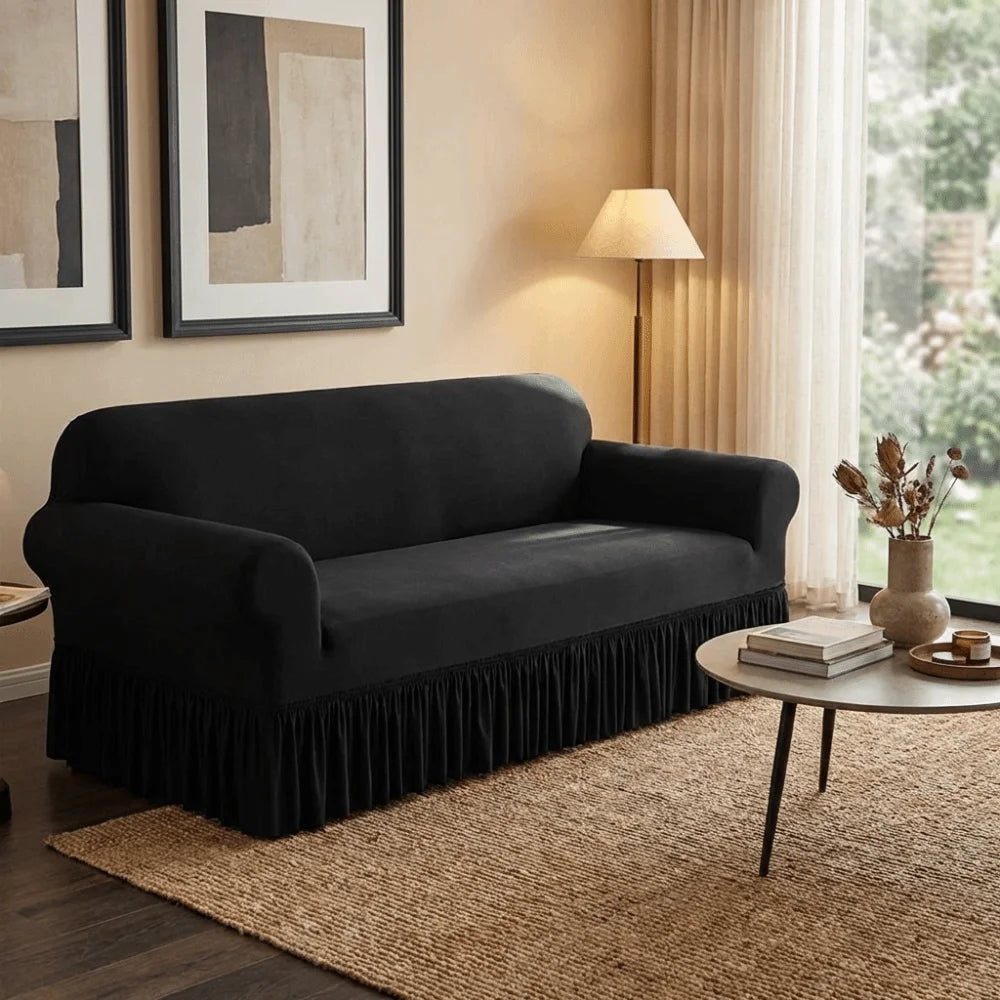 Stretch Sofa Slipcover with Skirted Edge