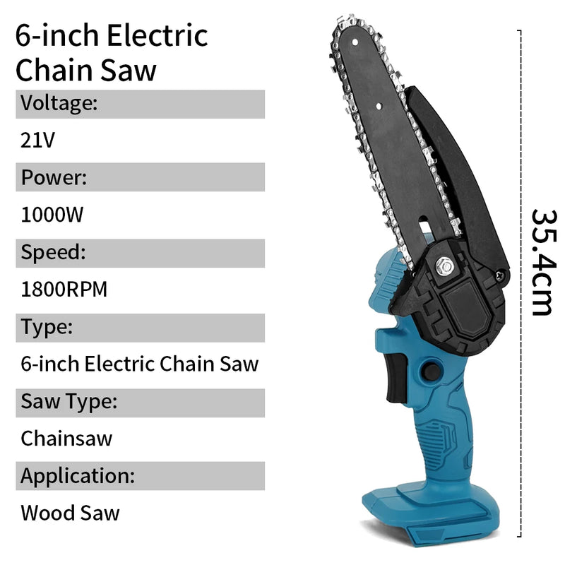 Cordless Mini Chainsaw Compatible with Makita 18V Batteries