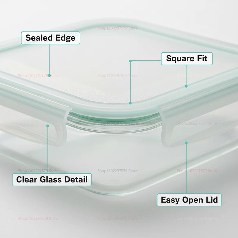 Borosilicate Glass Lunch Box with Leak-Proof Lid