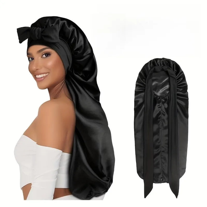 Extra Large Satin Sleep Bonnet for Curly Hair, Dreadlocks, and Braids