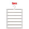 Three piece stainless steel multi-layer hanger for trousers