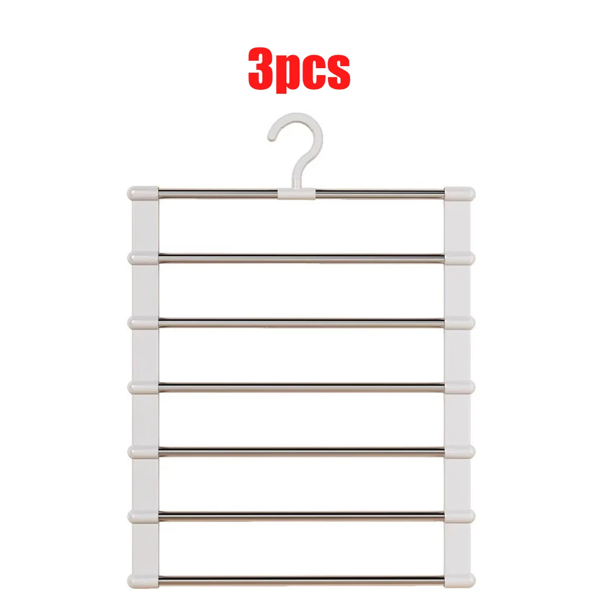Three piece stainless steel multi-layer hanger for trousers