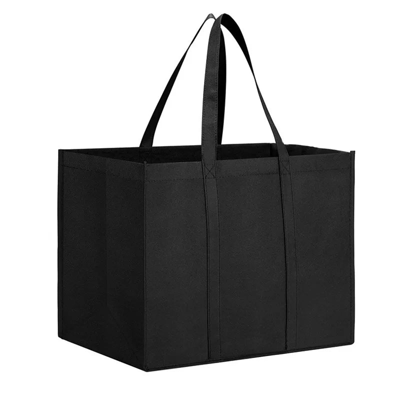 Reusable Non-Woven Grocery Tote Bags, 6-Pack Foldable Shopping Bags with Long Handles