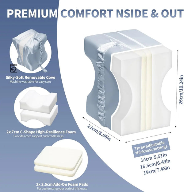 Contoured Knee Pillow for Side Sleepers