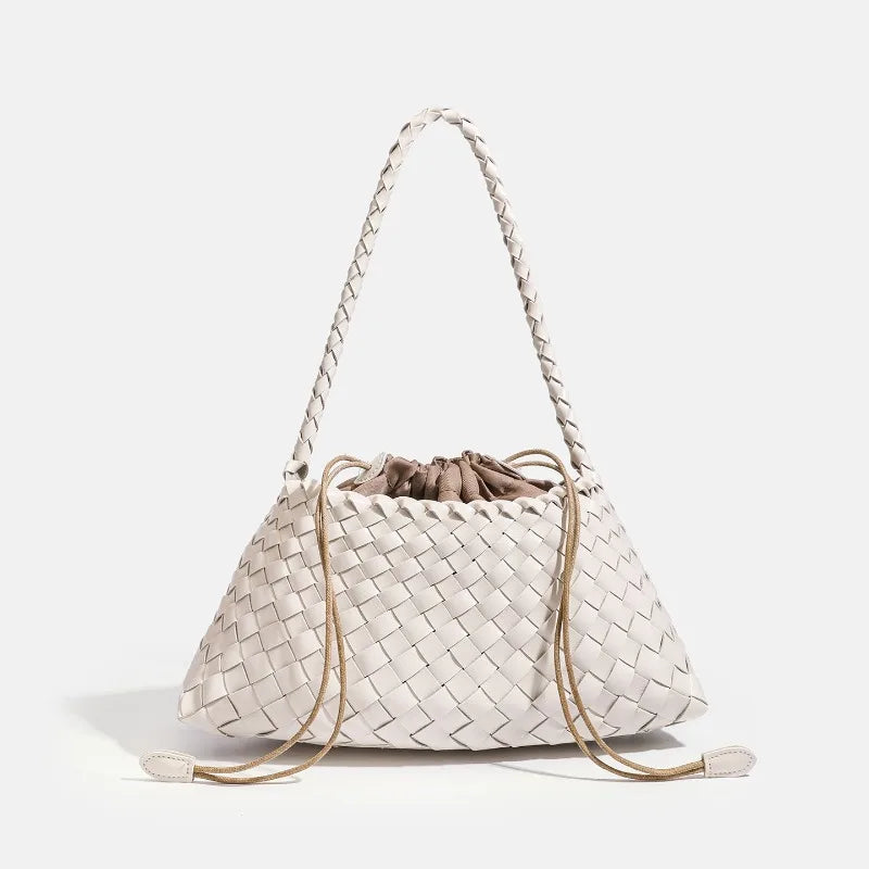 Handwoven Hobo Shoulder Bag with Large Inner Pocket