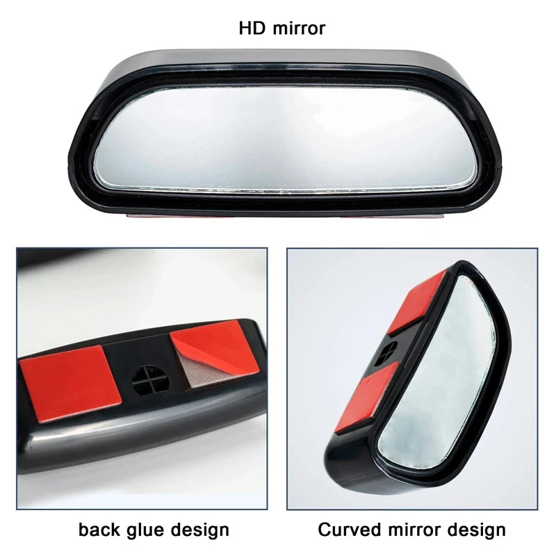 Adjustable Wide-Angle Convex Side Mirrors for Blind Spot Safety
