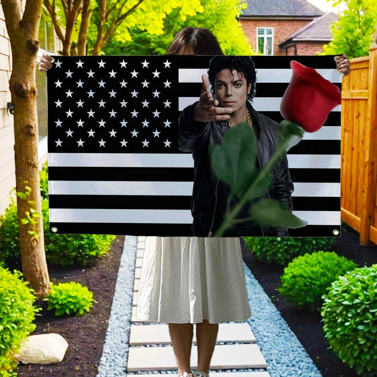 Michael Jackson Tribute Flag - Black American Tapestry Wall Hanging