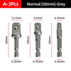 Hex Shank Socket Adapter Set for Power Drills (1/4, 3/8, 1/2 Inch)