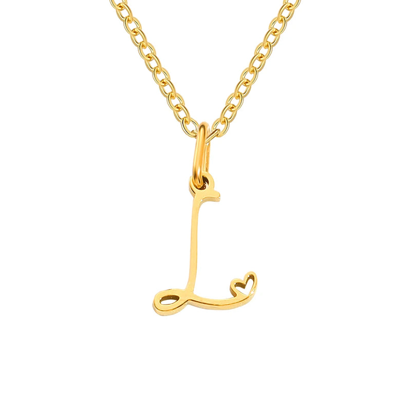 Collier avec Lettre Initiale et Pendentif Cœur