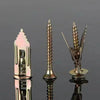 A set of heavy-duty self-drilling drywall anchors shown in various forms and angles.