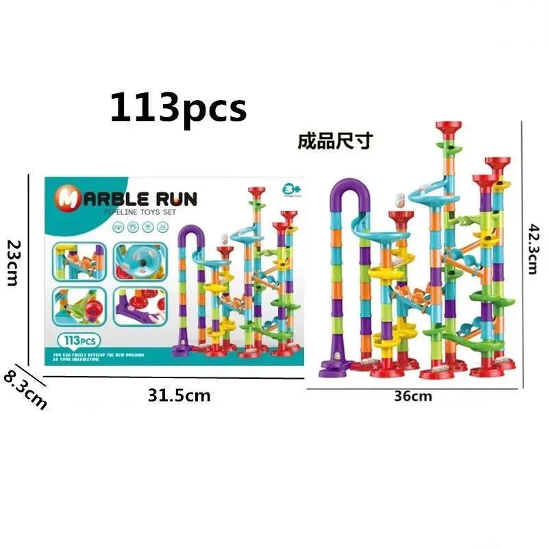 DIY Marble Run Building Blocks Set