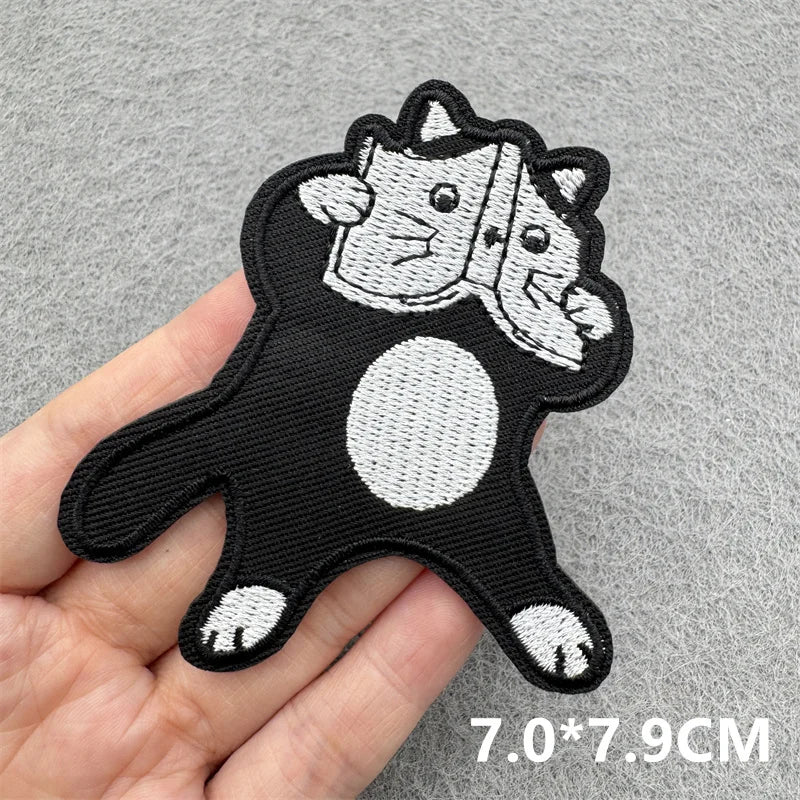 Black & White Racing Flag Embroidered Patches (Iron-On / Sew-On)