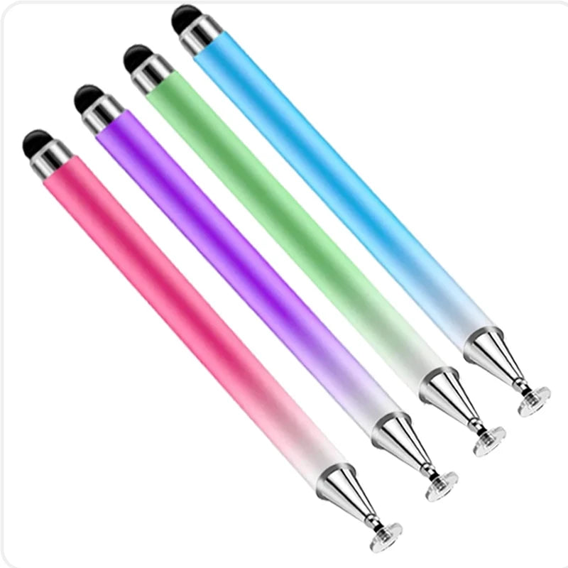 A set of five colorful stylus pens with metallic tips for touchscreen devices.