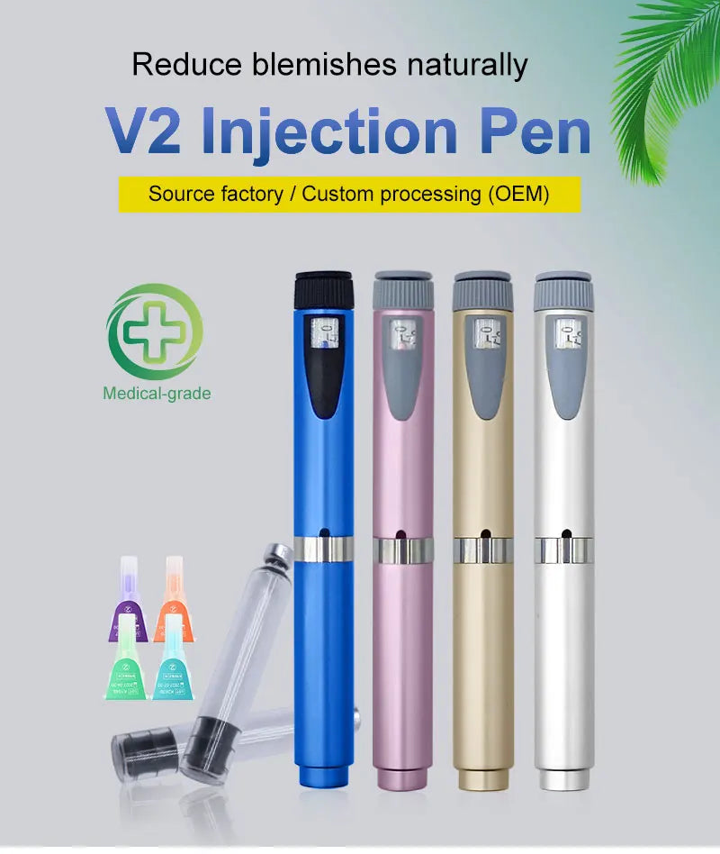Reusable Metal Injection Pen - Adjustable Dosage 0-60 IU with Carrying Case