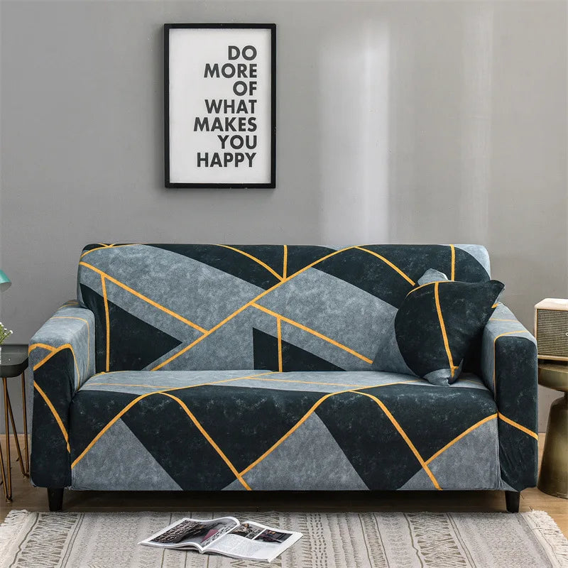 Floral Print Stretch Sofa Cover with Elastic Edge