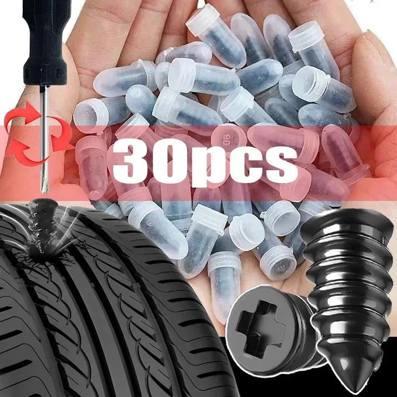 Tubeless Tire Puncture Repair Kit with Rubber Nails