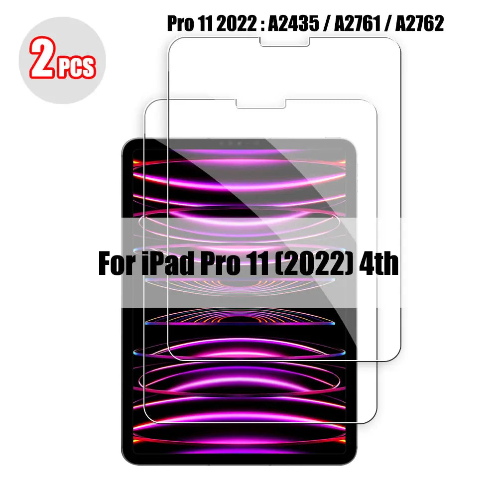 A pack of two tempered glass screen protectors for the iPad Pro 11 (2022)