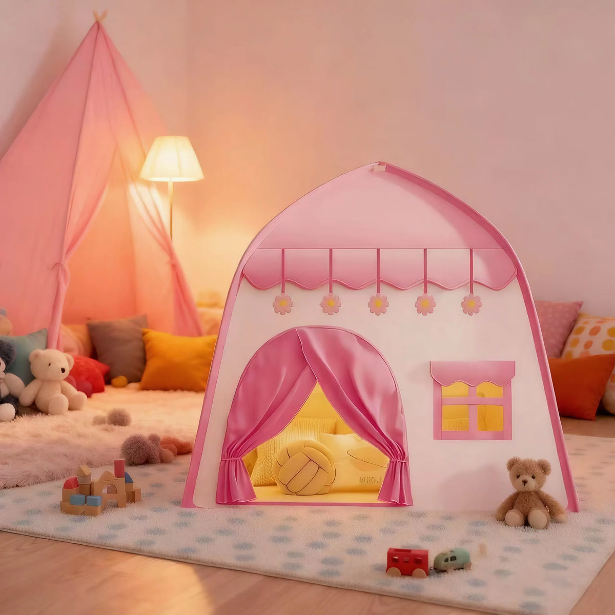 Pink Flower Playhouse Tent for Kids