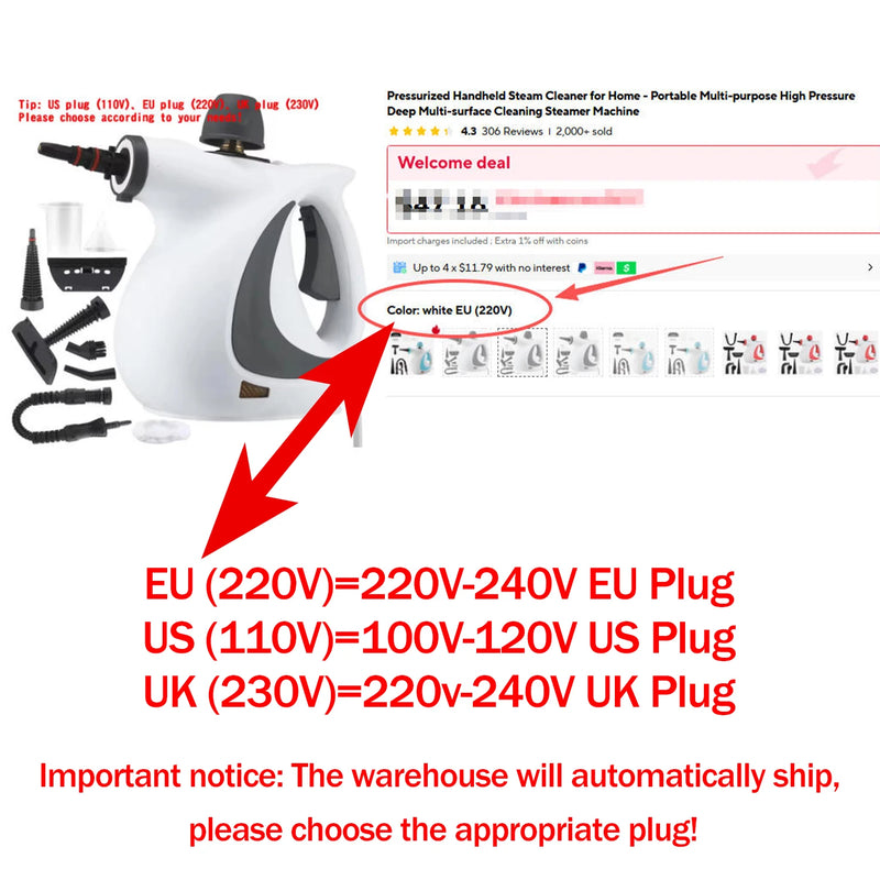 Handheld Pressurized Steam Cleaner