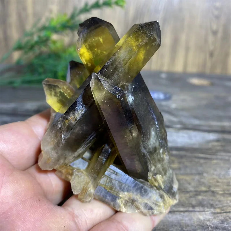 Natural Citrine & Smoke Quartz Crystal Cluster
