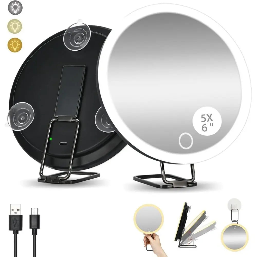LED Magnifying Mirror with Adjustable Stand