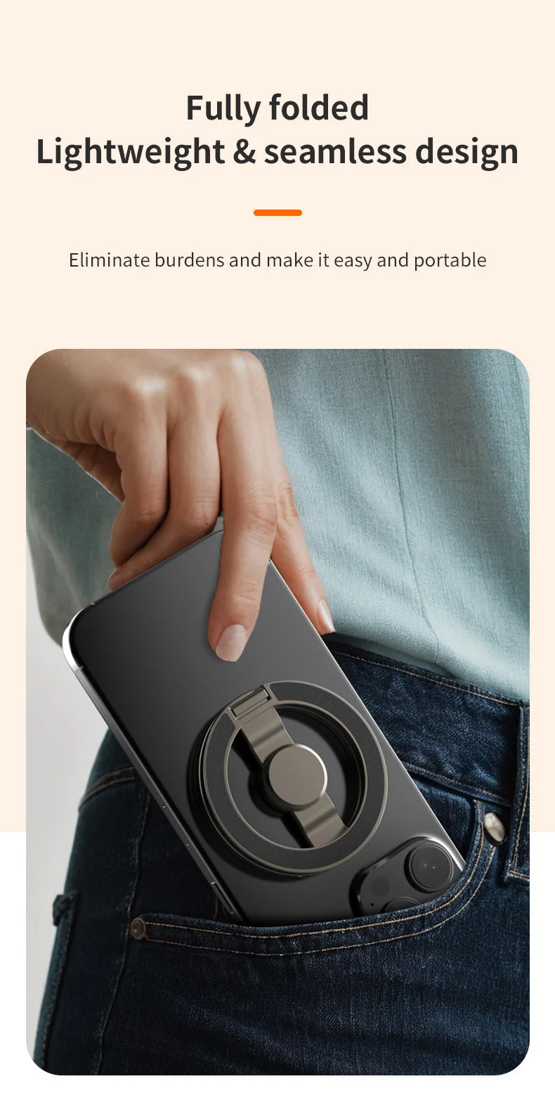 Foldable Magnetic Phone Stand with 360° Rotation