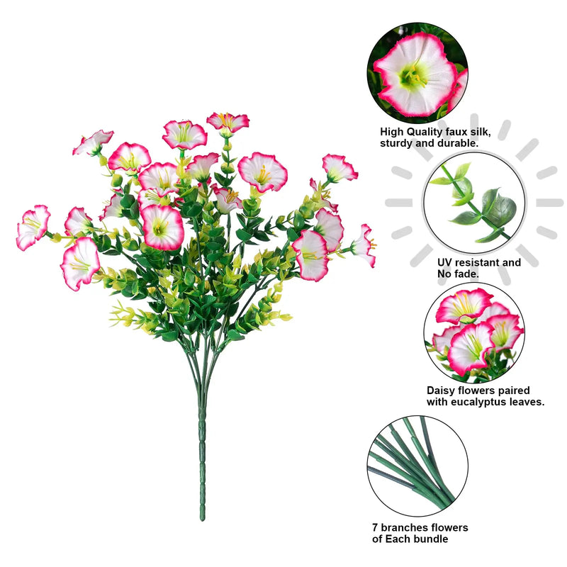 Ramo de Flores Artificiales de Seda Resistente a los Rayos UV para Decoración Exterior