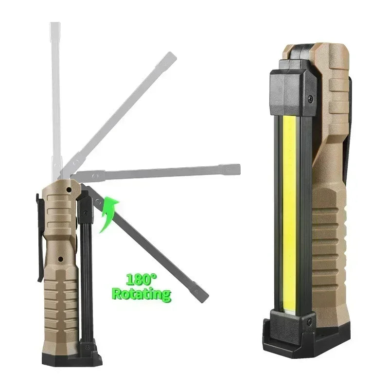 Foldable LED Work Light with Magnetic Base and USB Charging