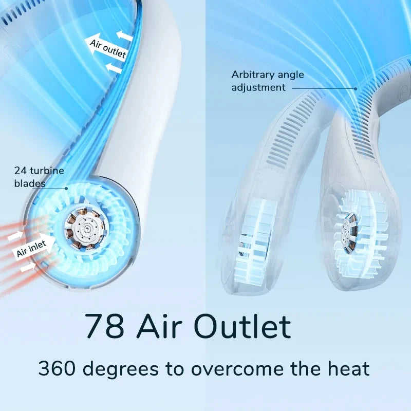 Ventilateur de cou sans pales avec batterie rechargeable