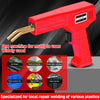 Red plastic welding gun used for local repair welding of various plastics like car bumpers and storage boxes