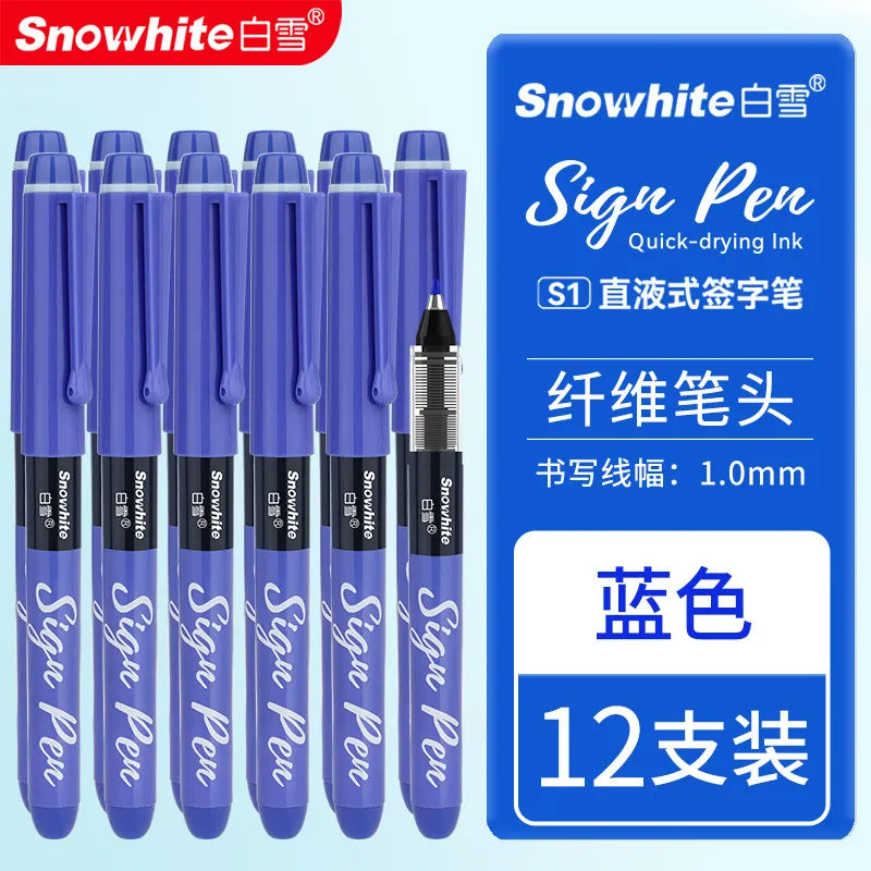 Snowhite Quick-Drying Sign Pen with 1.0mm Fiber Tip
