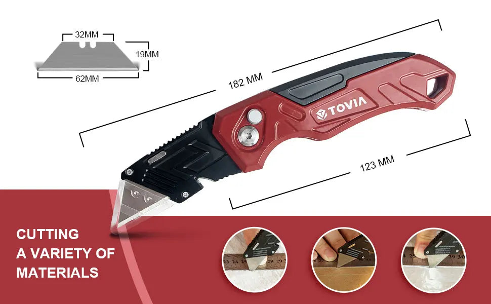 Folding Utility Knife with Built-In Blade Storage and Gut Hook
