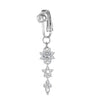 Schmetterling Clip-On Bauchnabelring mit rosa Zirkon