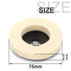 A round, light beige wool polishing wheel with a 10mm center hole and an 8mm thickness, shown against a white background.