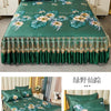 4-Piece Royal Blue Bedding Set with Bed Skirt and Pillow Covers
