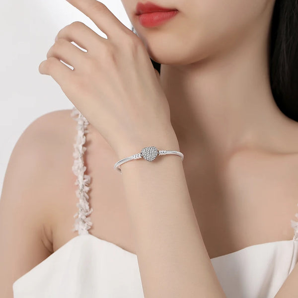 925er Sterling Silber Herz Charm Armband